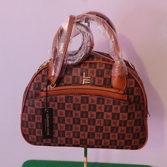 Brown London Fog Bowler Satchel - Picture 7 of 11